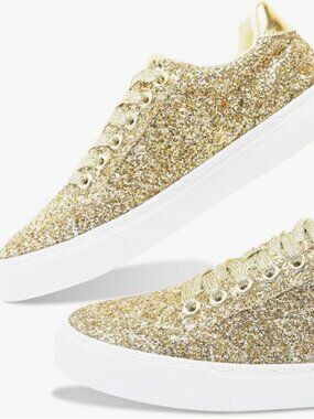 Gold Glitter Sparkly Fashion Sneakers